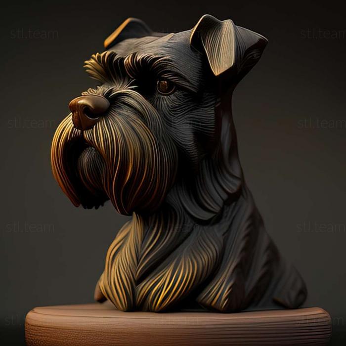 3D model Zwergschnauzer dog (STL)